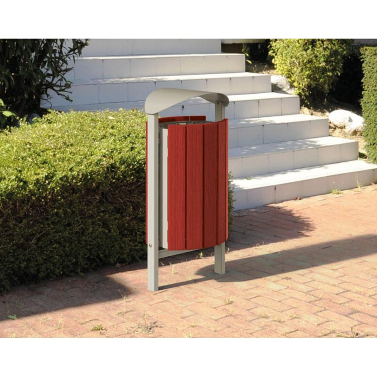 Street litter bin 50 litre capacity Silaos model Outdoor waste management solution Public area trash bin Municipal garbage can Anti-vandal container City street bin Steel waste receptacle Weather-resistant outdoor bin Lockable trash container High-capacity waste bin Durable garbage bin Hygienic litter container