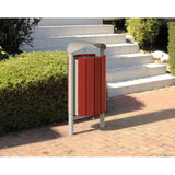 Street litter bin 50 litre capacity Silaos model Outdoor waste management solution Public area trash bin Municipal garbage can Anti-vandal container City street bin Steel waste receptacle Weather-resistant outdoor bin Lockable trash container High-capacity waste bin Durable garbage bin Hygienic litter container