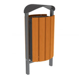 Street litter bin 50 litre capacity Silaos model Outdoor waste management solution Public area trash bin Municipal garbage can Anti-vandal container City street bin Steel waste receptacle Weather-resistant outdoor bin Lockable trash container High-capacity waste bin Durable garbage bin Hygienic litter container