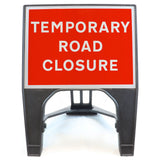 TEMPORARYROADCLOSURE600X450MMMELBASWINTEXQSIGNROADSAFETYTRAFFICREDWHITESTREETSIGNAGE