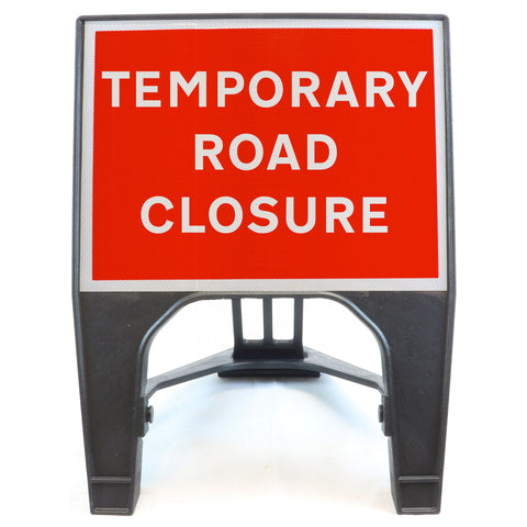 TEMPORARYROADCLOSURE600X450MMMELBASWINTEXQSIGNROADSAFETYTRAFFICREDWHITESTREETSIGNAGE