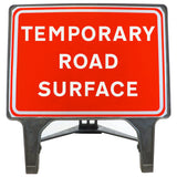 TEMPORARYROADSURFACE1050x750MMMELBASWINTEXQSIGNROADSAFETYTRAFFICREDWHITESTREETSIGNAGE