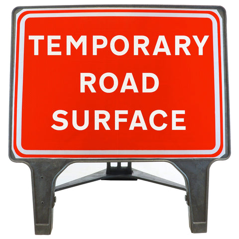 TEMPORARYROADSURFACE1050x750MMMELBASWINTEXQSIGNROADSAFETYTRAFFICREDWHITESTREETSIGNAGE