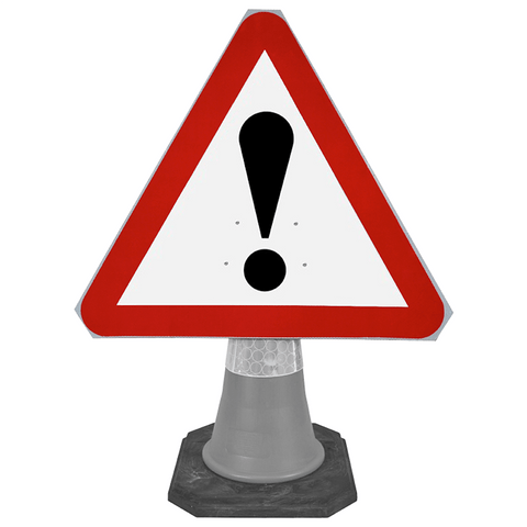 traffic-cone-road-mounted-signs-signage-warning-symbols-caution-directional-constuction-hazard-roadway-motorway-custom-roadwork-heavy-duty-reflective-caution-site-pedestrian-safety-plastic-portable-stackable-highway-uk