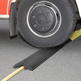 2 channel cable hose protection for cable for hoses yellow black heavy duty durable traffic cord cable cover protector outdoor driveway sidewalk protection