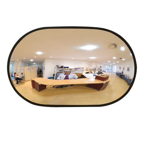 Detective 520mm, Compact, Oval Security Mirror, Wall Mounted, Anti-Vandal, Shatterproof, Surveillance, Safety, Observation, Retail, Warehouse, Traffic, Indoor, Outdoor, Convex, Wide-Angle, Adjustable, Durable, Acrylic.