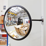 convex mirror magnetic arm 300mm 450mm 600mm round indoor outdoor warehouse office safety security DETECTIVE Indoor Magnetic Mounted Mirrors - 300mm, 450mm & 600mm. Safety, Adjustable, Convex, Shock-Proof Mirror with Magnetic Foot for Metal Surface. Ideal for Machinery and Process Monitoring