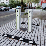 heavy duty rubber parking stops durable rubber parking blocks car vehicle concrete driveway curb asphalt garage black white