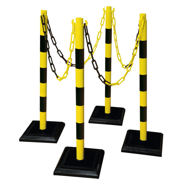 Plastic Post & Chain Barrier Kit - 4 Post Set | Street Solutions UK