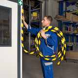 self-adhesive-edge-semi-circular-protection-foam-parking-lots-underground-manufacturing-plants-surface-bolt-mounted-fixing-indoor-outdoor-warehouses-manufacturing-plants-passages-beams-uv-fire-resistant-carparks-garages-loading-areas-padding-industrial-pillar-impact-prevention-high-visibility-vehicles-forklift-trolleys