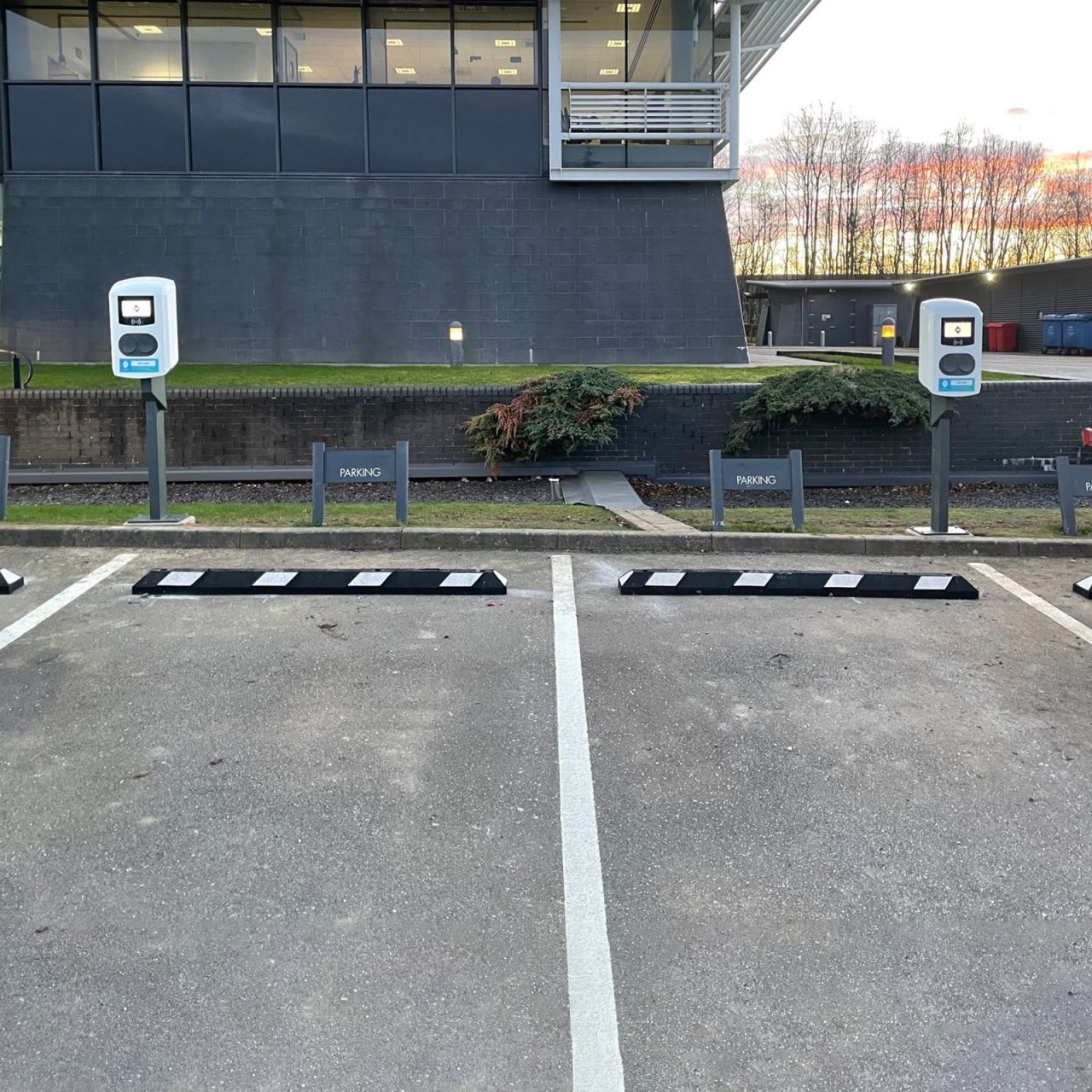 Car wheel stopper HGV stop Rubber parking stop Rubber wheel stops Parking blocks Wheel stops Parking spaces Loading bay Industrial site Retail park Car Parks Street Solutions UK Recycled parking blocks
