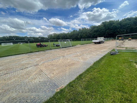Ground protection matting Melba Swintex Floor protection mats Grass protection matting Festivals Events Heavy-duty Construction Projects Heavy Duty Grass Protection Mats Track Mats GRP Matting