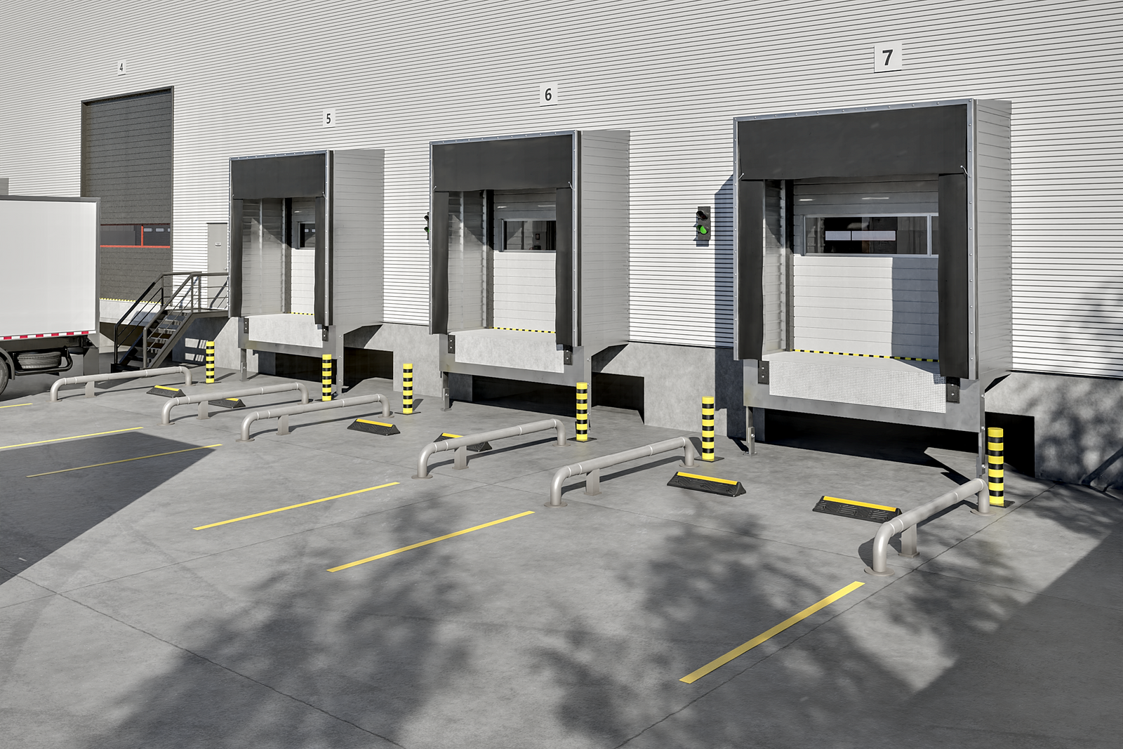 Logistics Yards HGV Parking Parking Stops Rubber Wheel Stops Truck Lorry HGV Wheel Stopper Wheel Stoppers Tyre UK Car Stopper Curb Pedestrian Parking Blocks Industrial Site Parking blocks Loading Bay