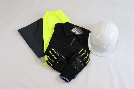 Civil engineering projects Outdoor workwear Safety equipment Personal protective equipment (PPE) Hard hats Safety glasses High-visibility clothing Fall protection equipment Harnesses Lanyards Safety nets Respiratory protection equipment Dust masks 