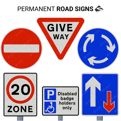 permanent road signs for uk public and private street highway reflective post wall mounted 