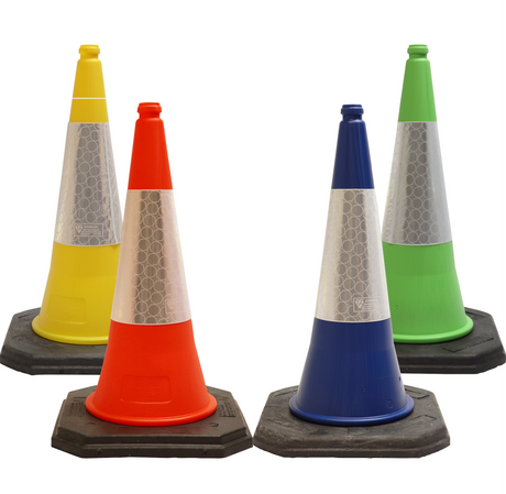 road traffic street highway 1 2 piece self weighted cone cones orange blue yellow green coloured barrier melba swintex plastic school business carpark no waiting parking motorway 500mm 750mm 1000mm 1 metre 