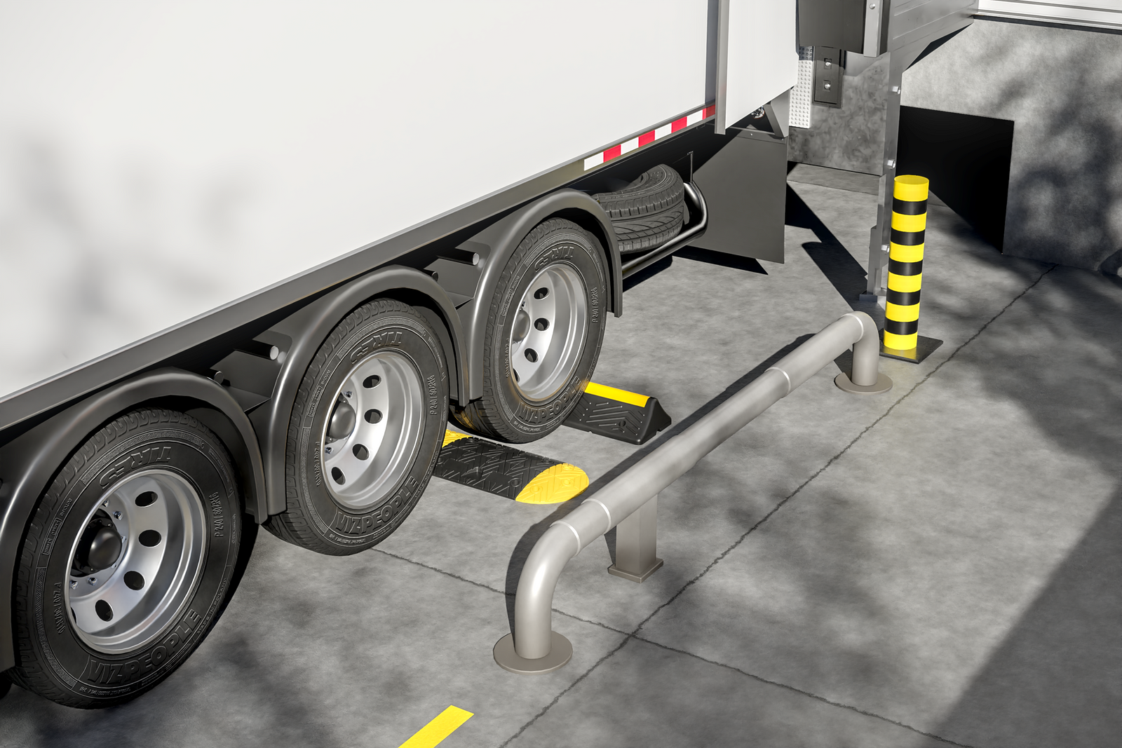Smooth Parking Hospitals PVC Parking Stops Car Wheel Stopper HGV Stop Rubber Parking Stop Wheel Stoppers Rubber Wheel Stops Tyre Stop Cars Vans HGV's Trucks Pedestrian Walkways Parking Blocks