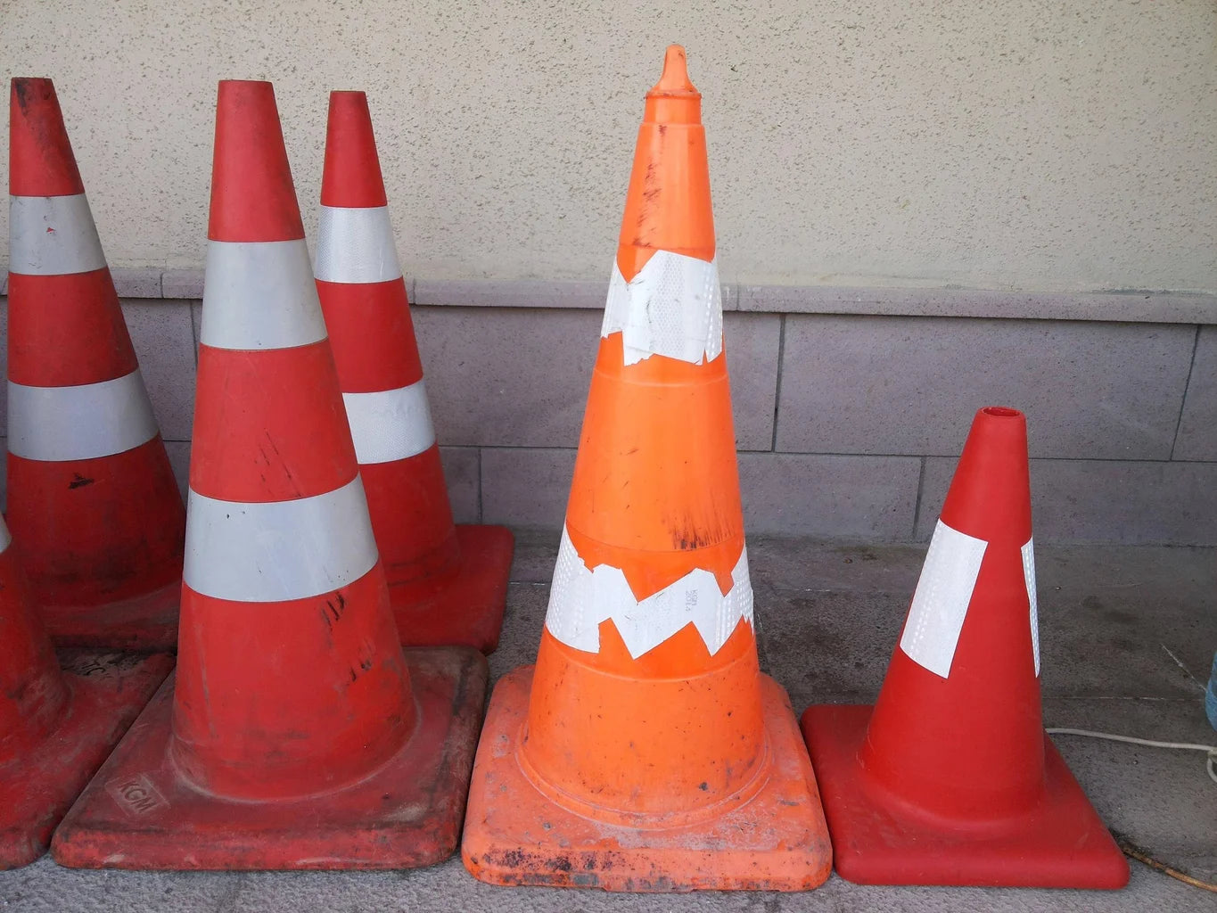 road cones street barriers orange reflective signs signage temporary plastic metal 500mm 750mm 1 metre traffic management