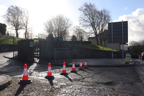 Traffic cones Road safety Redirect traffic Mark out hazards Protect workers Protect pedestrians Colour of traffic cones UK standards Fluorescent orange-red Fluorescent yellow-green Obstacle Visual barrier Safety Street Solutions UK