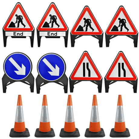 Temporary road signs Hazard signs Road closure signs Portable road signs Traffic control signs Safety Placement Consistency Visibility Effectiveness Accidents Traffic flow