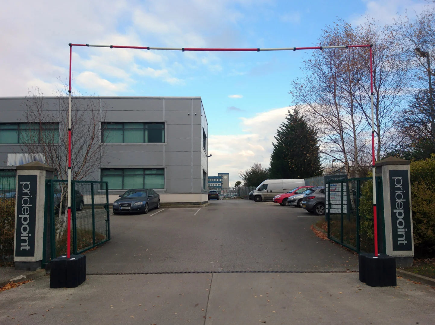gs6 height restriction barrier red white vehicle safety construction traffic management 