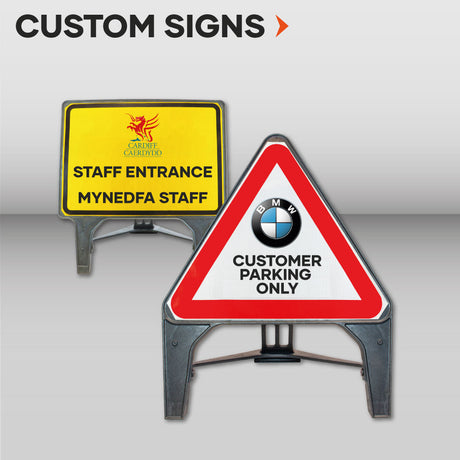 Custom Road Q Signs Temporary