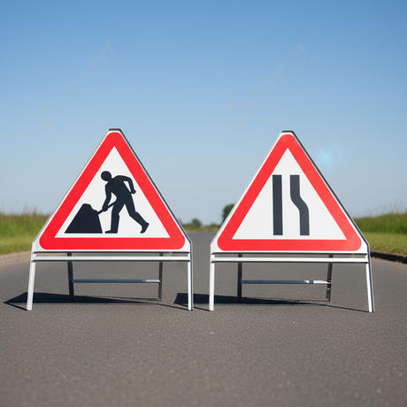 Triangle sign faces 750mm signage outdoor traffic road safety highway warning directional reflective durable weather-resistant customizable sign face replacements businesses construction sites schools municipalities