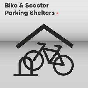 Bicycle scooter storage racks solutions outdoor indoor public businesses vertical wall mounted shelters covered lot secure portable parking shelter cycle storage shelters electric bike electric scooters