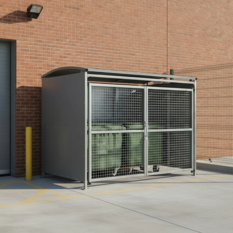 bin and storage shelters steel mesh doors
