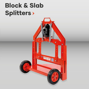 Block splitter Slab splitter Stone splitter Paving stone splitter Concrete block splitter Masonry block splitter Brick splitter Hydraulic Manual Electric block splitter Portable slab Landscape block splitter Fairport FBS65 Hydraulic Block Splitter