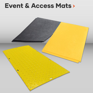 Event flooring, Access mats, Portable and temporary outdoor matting, Crowd control and ground protection mats, Heavy-duty stadium and tent flooring, Trade show, construction-site, and industrial anti-slip