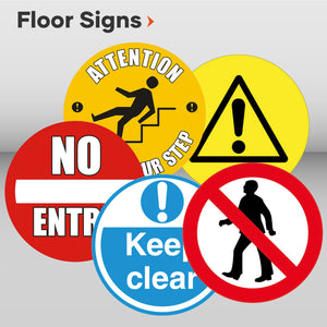 Floor safety sign PRO line floor sign industrial heavy-duty slip-resistant high-visibility anti-slip marking caution workplace durable non-skid hazard Floor signs Social distancing signs Warning Directional Custom floor signs Health & safety signs