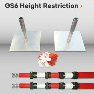 GS6 Height Restriction Overhead Cable Goalpost Barrier kit systems HSE GS standards lightweight & durable UK manufactured manufacturers warranty height restriction construction site safety GS6 System Parking Vehicle Automatic Barrier Car Park