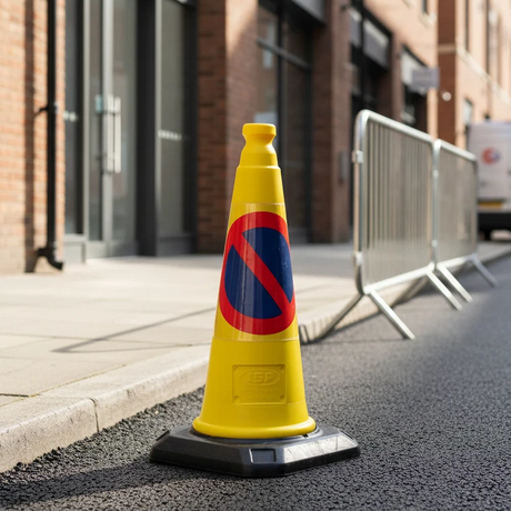 No Waiting No Parking Yellow Traffic Road Cone Self Weighted