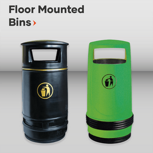 Floor Mounted Bins Durable bins Stylish options Various sizes and colours Indoor outdoor use Heavy usage solutions Litter minimization High-traffic outdoor bin public space garbage can street bin park bin durable litter container sturdy waste bin 