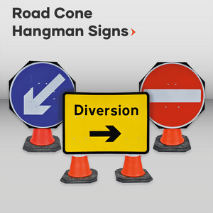 Road Cone Hangman Signs High-Visibility Road Cone Hangman Sign for Safety Professional-Grade Road Cone Hangman Sign for High-Quality Performance Large Road Cone Hangman Sign for Enhanced Visibility Weather-Resistant