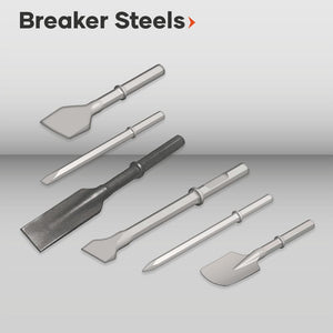 Breaker steels Hydraulic breaker tools Breaker chisels Excavator breaker steels Rock breaker accessories Breaker tool bits Heavy-duty  Construction equipment attachments Breaker steel replacement parts Durable  Reliable breaker tooling