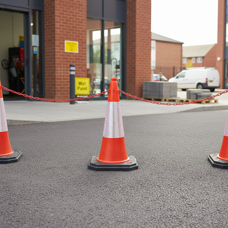 Cone Post Chain Barrier Kits Orange Traffic Cones
