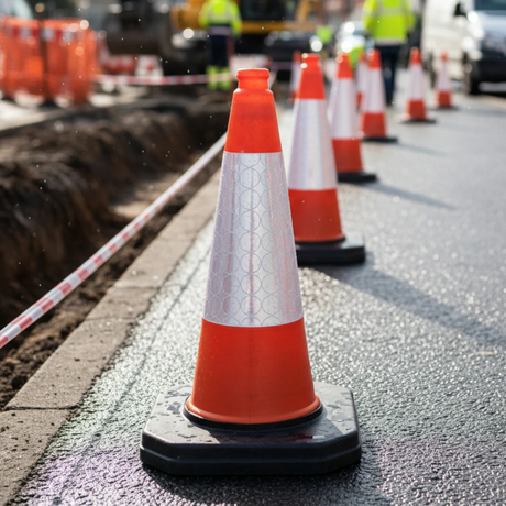 Orange Road Traffic Cone Self Weighted Starlux Reflective Sleeve