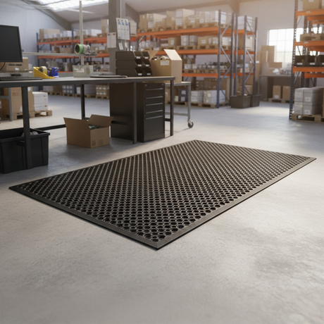 anti fatigue warehouse matting black rubber heavy duty