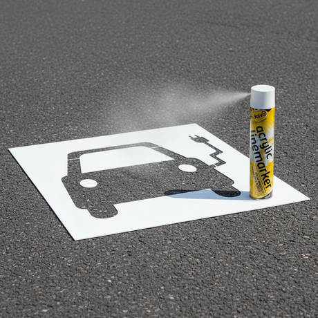EV charging point marking & stencils spray paint for tarmac & road
