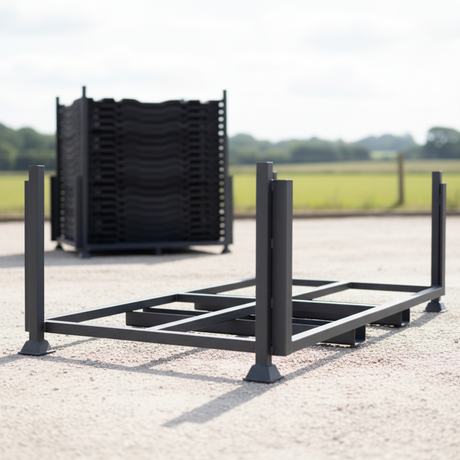 Matting stillage steel stackable forklift entry