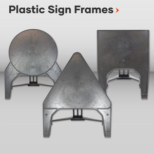 Plastic clear sign frames Wall-mounted plastic frames Table top plastic sign frames Custom plastic sign frames Outdoor plastic sign frames Plastic A-frame holders Durable plastic sign frames Q signs Construction work Temporary Traffic control