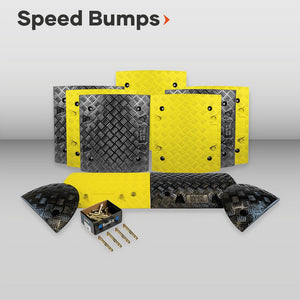 Speed Bumps and speed ramp kits for road safety multi-purpose heavy duty temporary permanent non-slip regulation compliant cost effective budget friendly