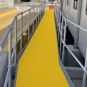 GRP anti slip yellow floor sheets for walkways - bridges