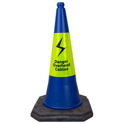 750mm-Blue-Starlite-Traffic-Cone-Overhead-cable-safety-cones-Warning-high-voltage-danger-power-lines-caution-electrical-safety-hazards-alert