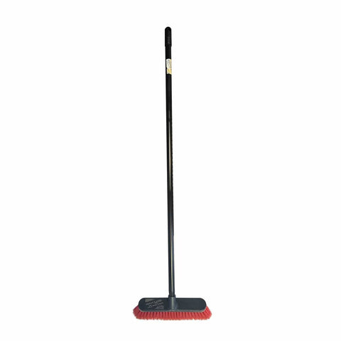 Our heavy-duty soft bristle broom is engineered for tough messes, ensuring long-lasting performance. With soft, flexible bristles, it effortlessly captures dirt and debris, making it ideal for outdoor use and chemical cleaning. 12" width, 1.2m handle.