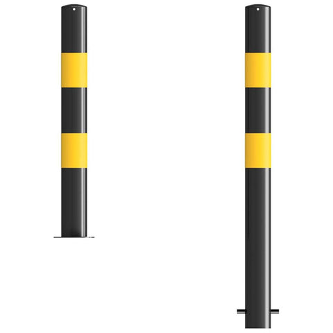 High Visibility Black & Yellow Crash Protection Bollard - 1000mm Above Ground