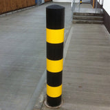 1200mm-high-visibility-safety-bollards-warehouse-industrial-traffic-forklift-bollard-crash-collision-protection-prevention-impact-resistant-durable-galvanised-steel-black-yellow-pedestrian-equipment-perimeter-guards-reflective-heavy-duty-safety-car-parks-depots