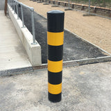 1500mm-high-visibility-safety-bollards-warehouse-industrial-traffic-forklift-bollard-crash-collision-protection-prevention-impact-resistant-durable-galvanised-steel-black-yellow-pedestrian-equipment-perimeter-guards-reflective-heavy-duty-safety-car-parks-depots